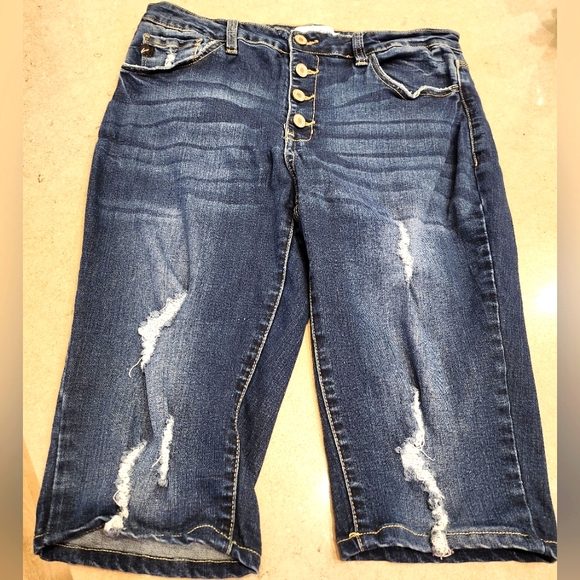 KanCan Denim - KanCan Estilo High Rise skinny Distressed Frayed Hem Buttonfly bramuda jeans